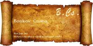 Boskov Csaba névjegykártya