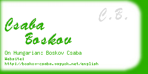 csaba boskov business card